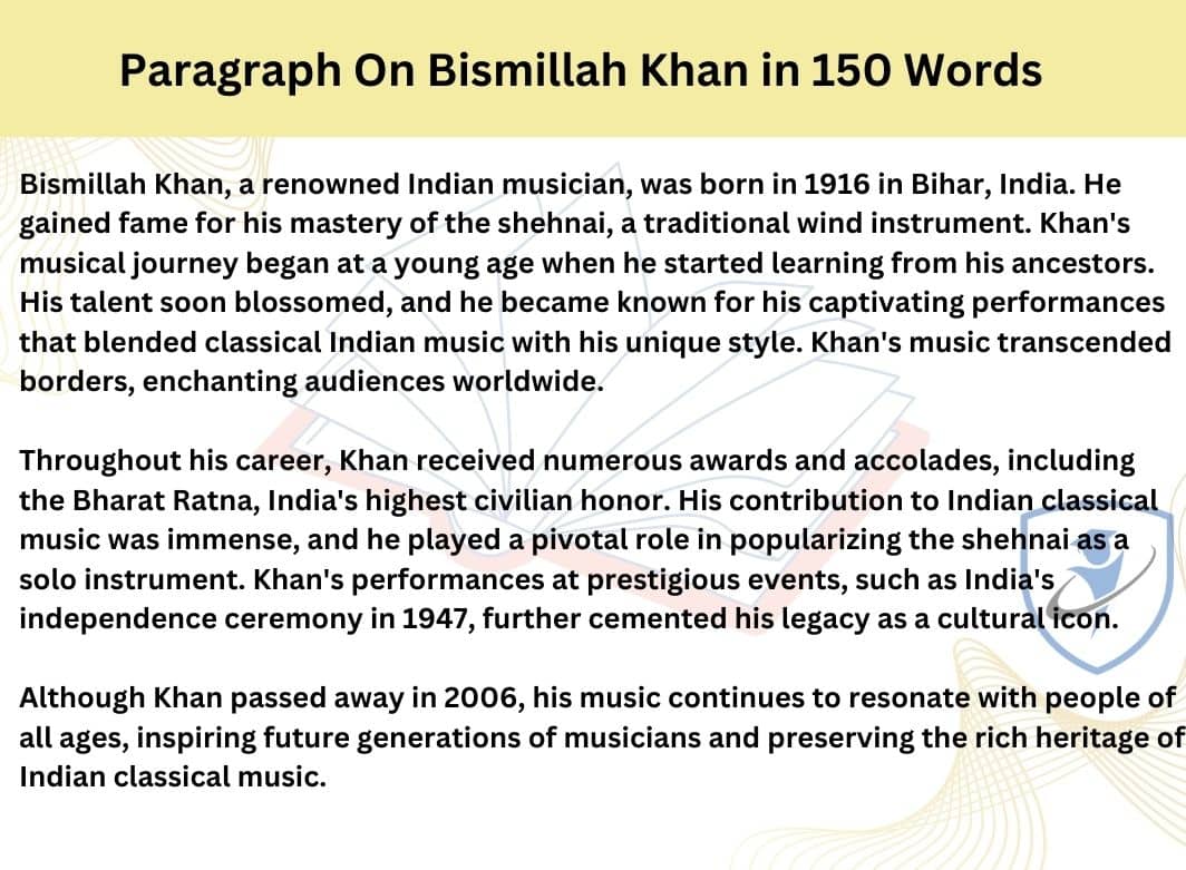 essay on bismillah khan 200 words