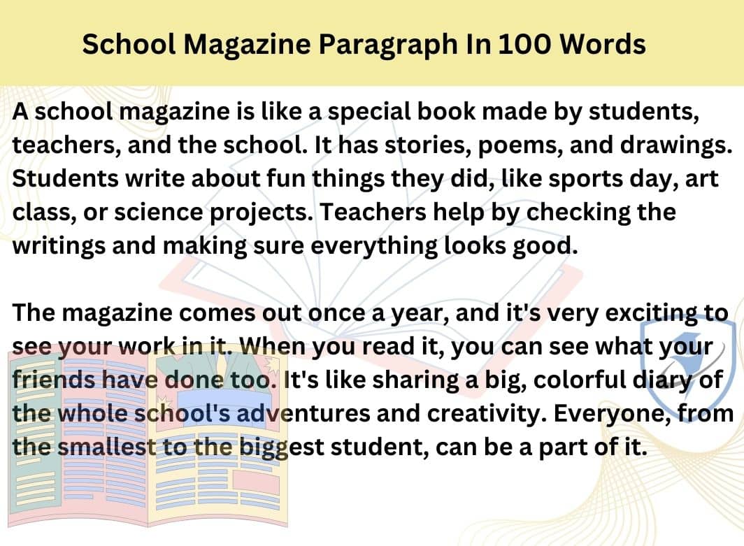 School Magazine Paragraph 100 Words