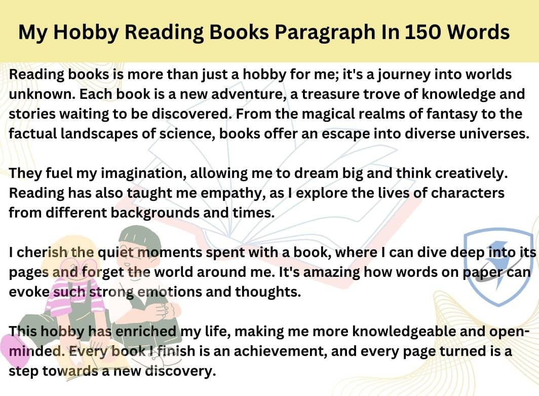 essay on my hobby reading books 150 words