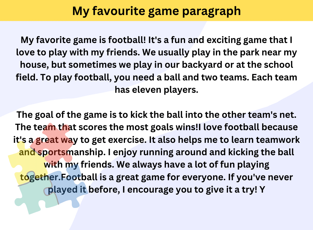 Paragraph on my favourite game