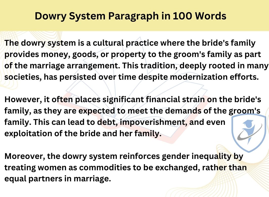 Dowry System Paragraph in 100 Words