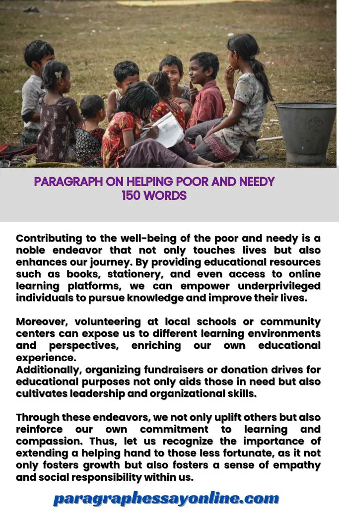 Paragraph On Helping Poor and Needy 150 Words