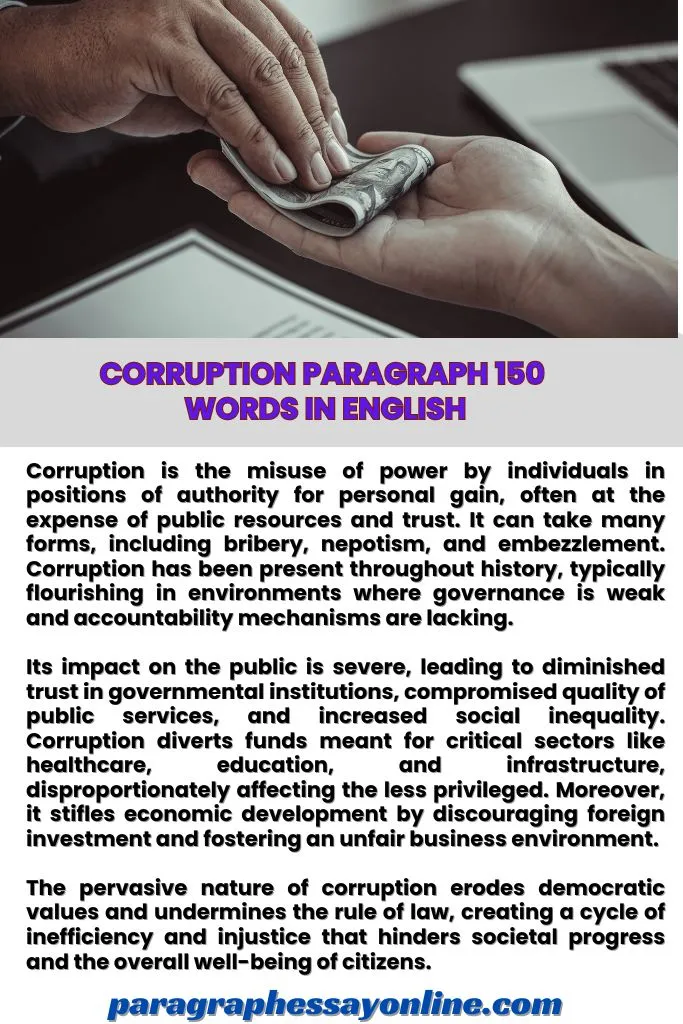 essay on corruption 150 words