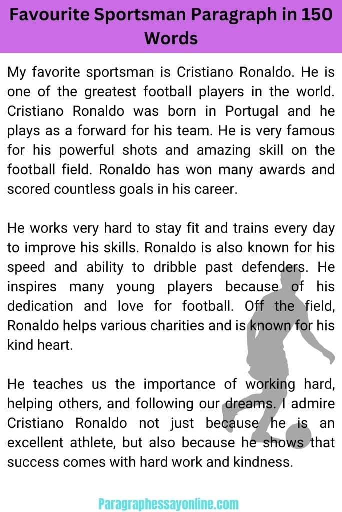 Favourite Sportsman Paragraph in 150 Words