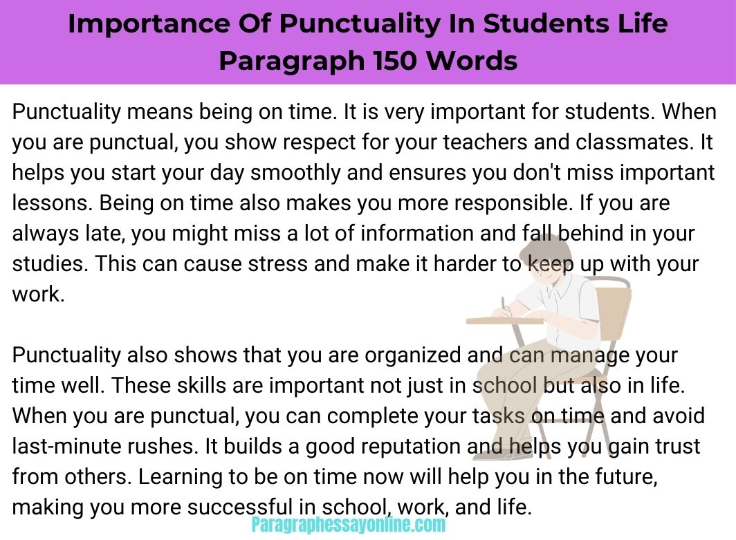 Importance Of Punctuality In Students Life Paragraph in 150 Words