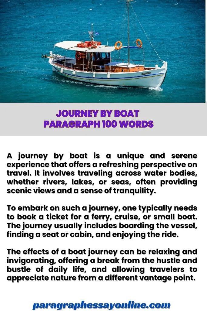 Journey By Boat Paragraph 100 Words