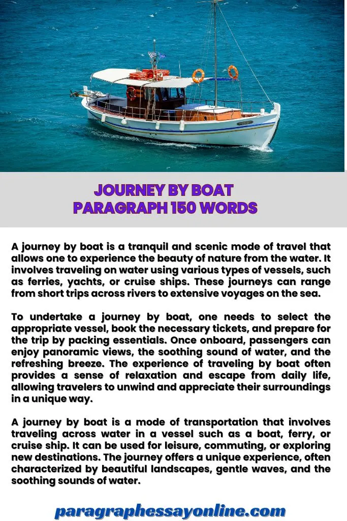 Journey By Boat Paragraph 150 Words