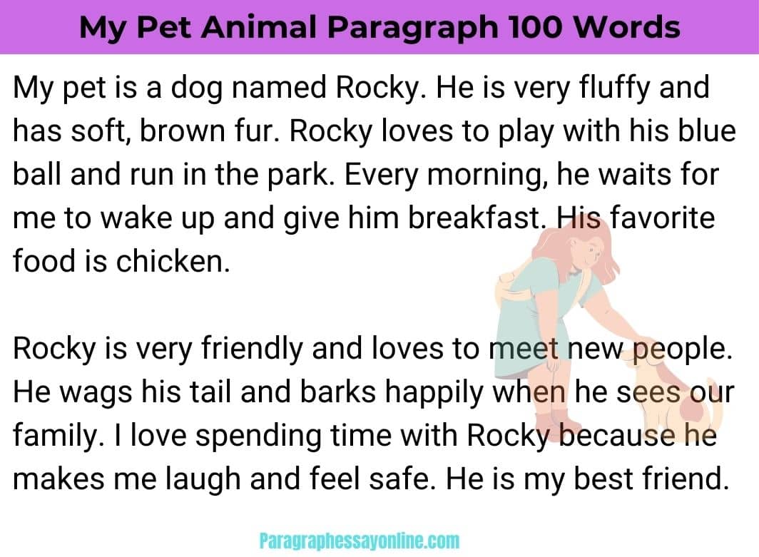 My Pet Animal Paragraph in 100 Words