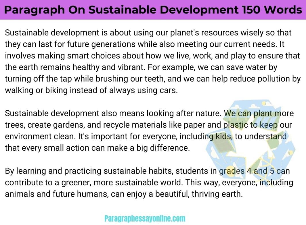 Paragraph On Sustainable Development in 150 Words