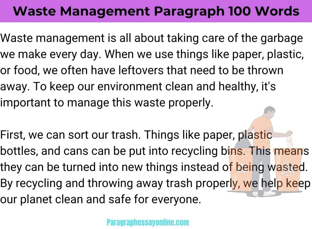 Waste Management Paragraph in 100 Words