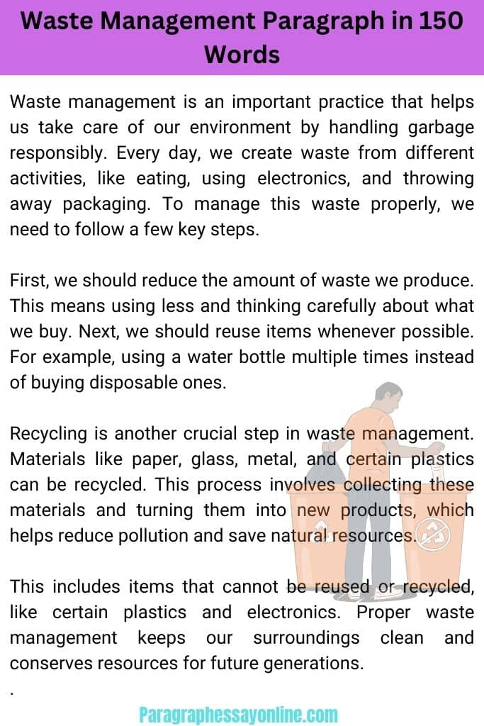 Waste Management Paragraph in 150 Words