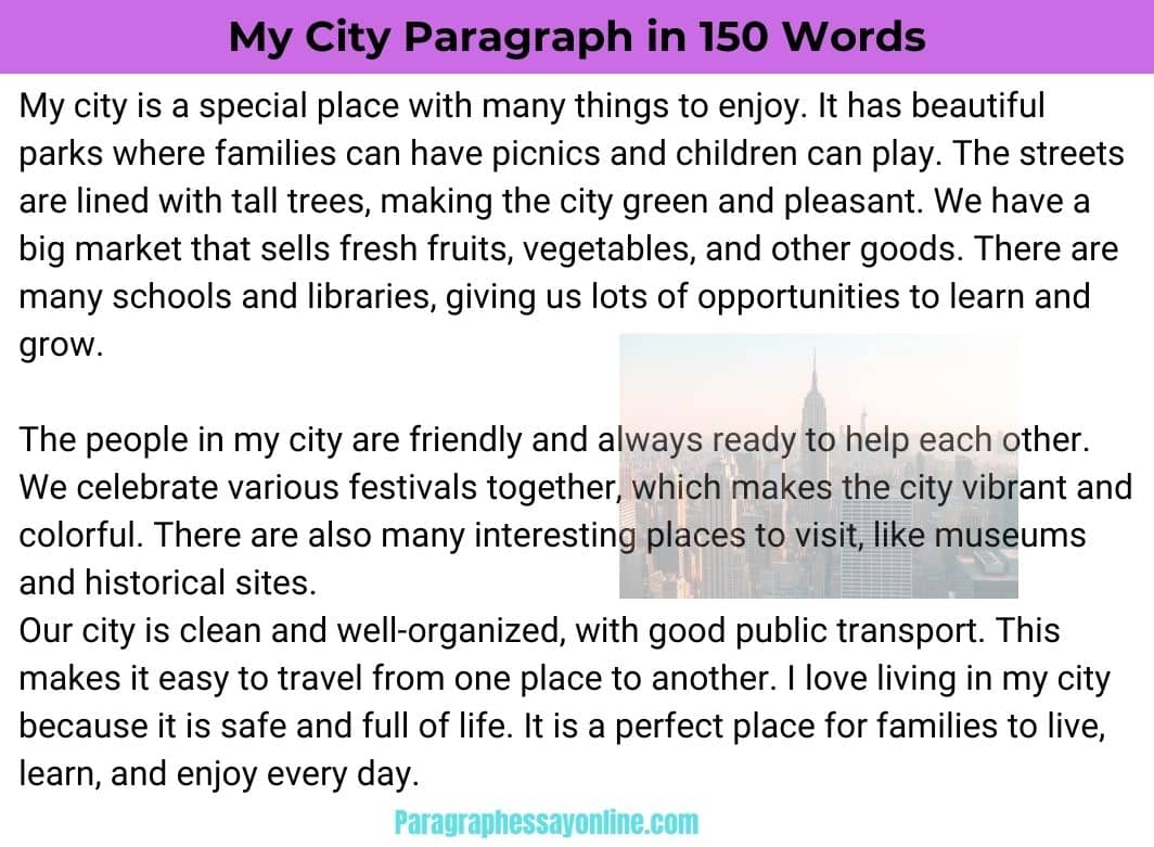 My City Paragraph in 150 Words