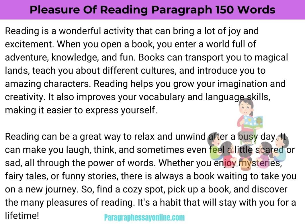 Pleasure Of Reading Paragraph in 150 Words